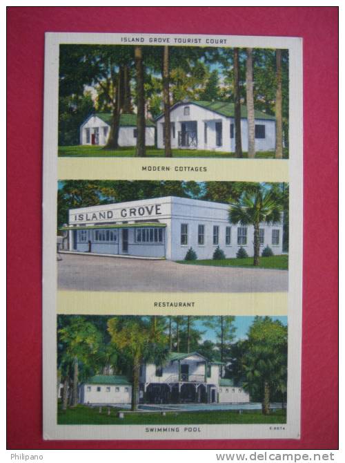 Jessup Ga -- Waverly Ga  Multi View Island Grove Tourist Court     Linen-------(ref 123) - Sonstige & Ohne Zuordnung