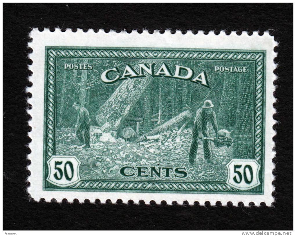 Canada, Scott 272, Mint Hinged, Logging, British Columbia, Issued 1946 - Unused Stamps