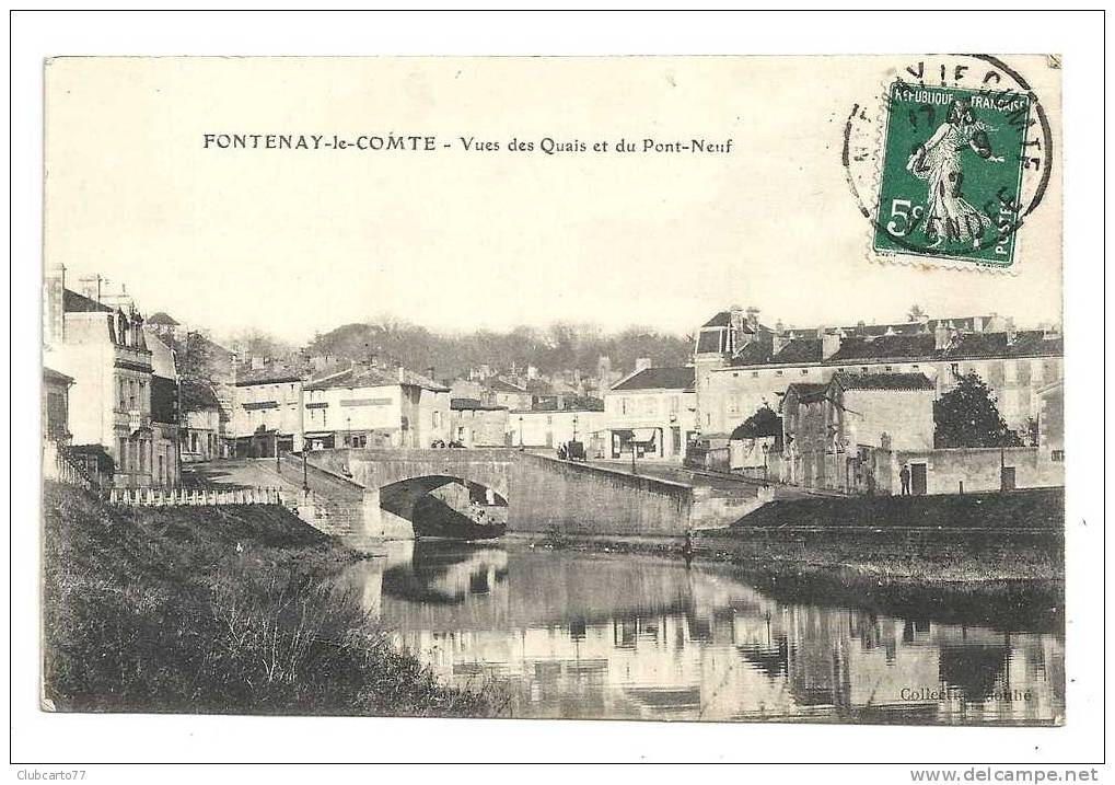 Fontenay-le-Comte (85) : Les Quais Près Du Pont Neuf Env 1912 (animée). - Fontenay Le Comte