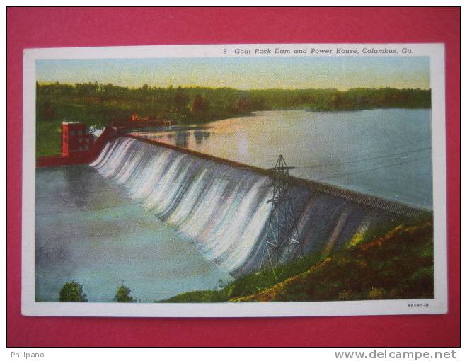 Goat Rock Dam & Power House Columbus Ga   Vintage Border  ------(ref 123) - Autres & Non Classés