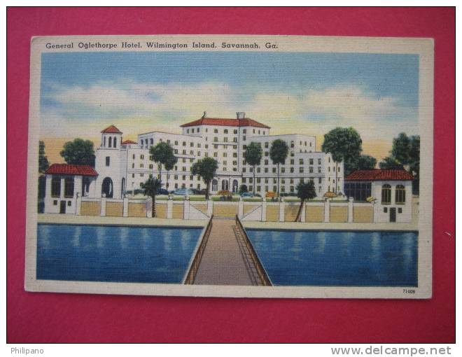 Savannah Ga  General Oglethorpe Hotel  Wilmington Island   1947 Cancel   Linen   ------(ref 123) - Savannah