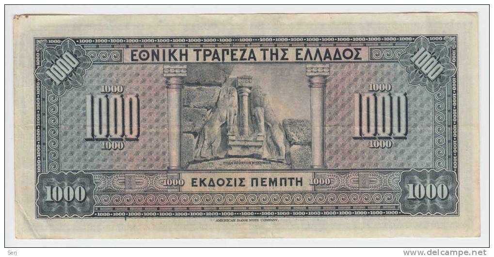 Greece 1000 Drachmai 1926 P 100b  100 B - Greece