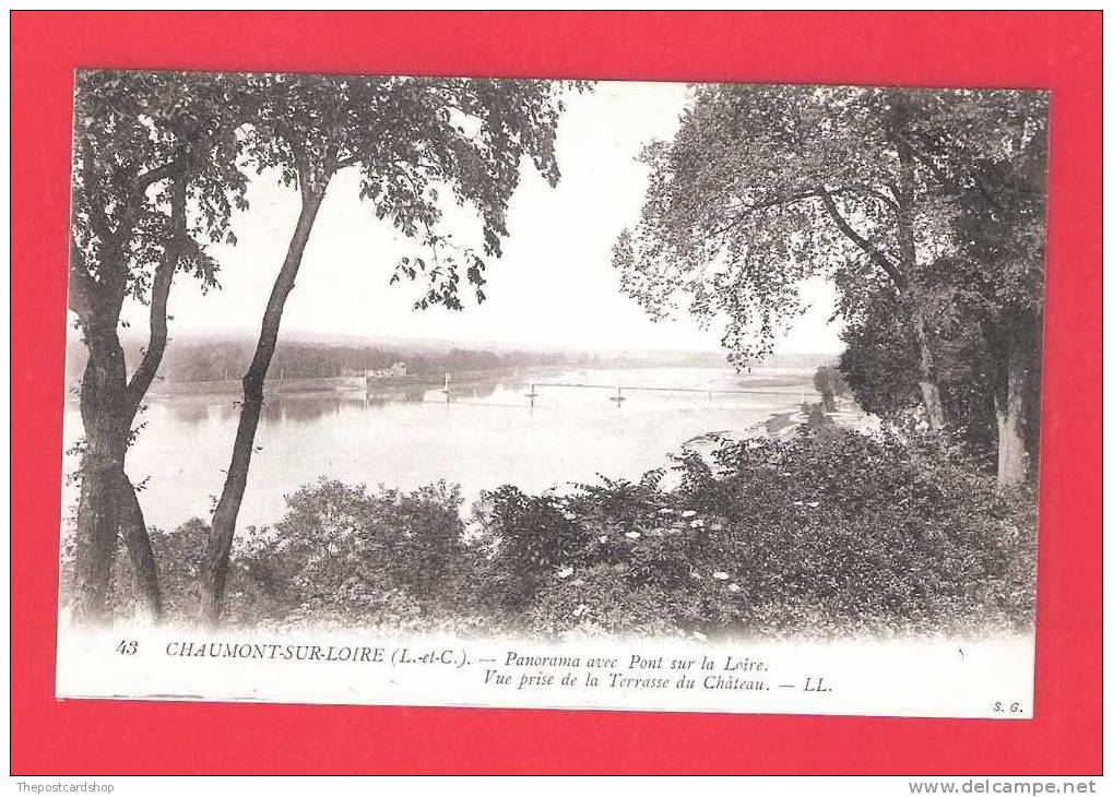 &#9829; CPA.41 Chaumont Sur Loire Panorama Avec Pont Sur La Loire Vue Prise DE LA TERRASSE DU CHATEAU MORE FRANCE  @1 EU - Autres & Non Classés