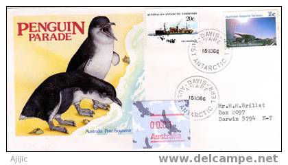 Expedition  Base Davis AAT 15 Nov 1986. Penguins . Avec T-p Frama Ornithorynque, Oblit.Base Davis  ! - Penguins