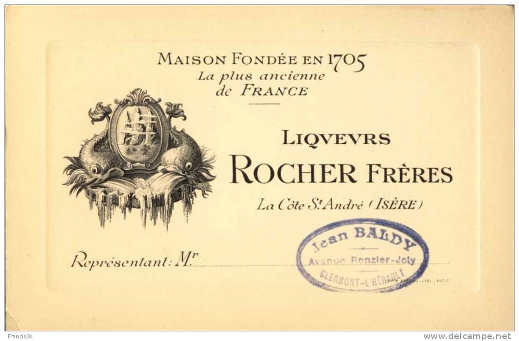 CPA - Liqueurs Rocher Frères - La Côte St Andrée ( Isère ) - Werbepostkarten