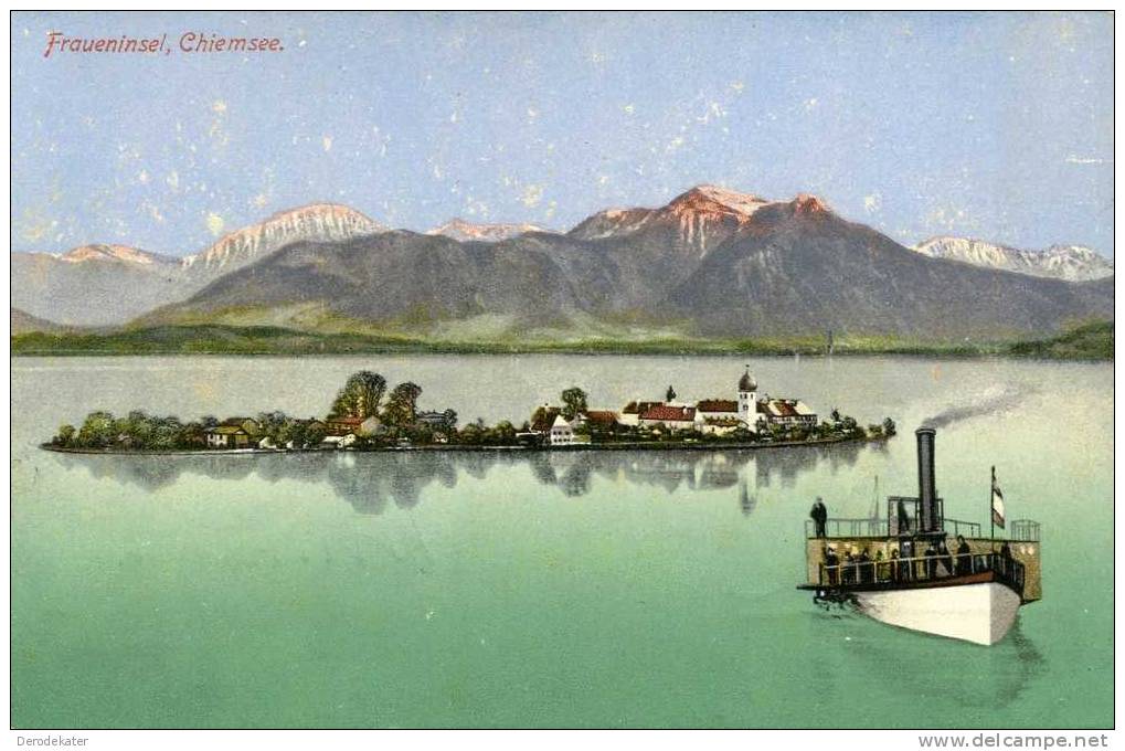 Fraueninsel, Chiemsee.No.3020. Blaschke. 1908. Germany. Duitsland. Boot. Bateau. Ship. Vessel. Boat. - Chiemgauer Alpen