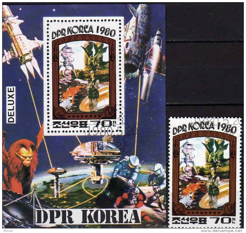 USA Raumfahrt Der Zukunft 1980 Korea O 2007 Plus Block 75 O 4€ Startrampe Und Raketen Bloc Sheet From Corea Coree - United States