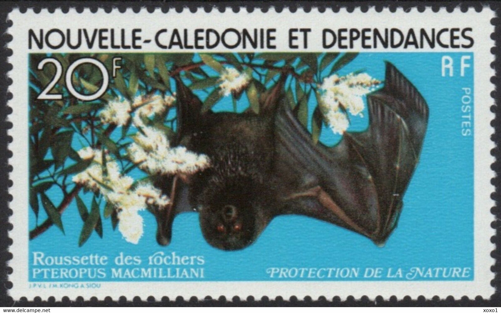 New Caledonia 1978 MiNr. 612 Neukaledonien Bats Flying Fox 1v MNH** 6,00 € - Vleermuizen