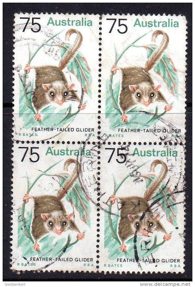 Australia 1974 Animals 75c Feather-tailed Glider Block Of 4 Used SG 564 - Actual Stamps - Used Stamps