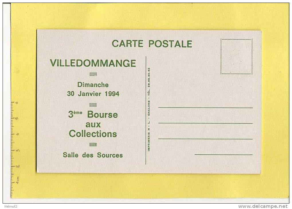 VILLEDOMMANGE EN CHAMPAGNE L´Eglise (Marne) - 3° Bourse Aux Collections 30 Janvier 1994 (voir Détails 2 Scans) MT64 - Bourses & Salons De Collections