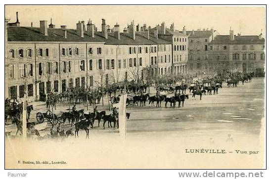 Lunéville   Place Léopold     2 Cartes 1900 - Luneville