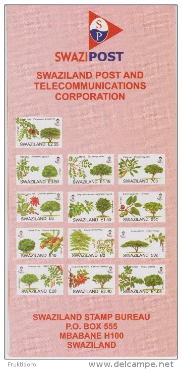 Swaziland Brochure About Trees - Scented Thorn - Broom Cluster Fig - Stem-fruit - Fever Tree - Sausage Tree - Swaziland (1968-...)