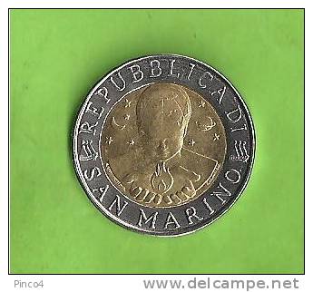 REPUBBLICA DI SAN MARINO  500 LIRE 1996 BIMETALLICA - Saint-Marin