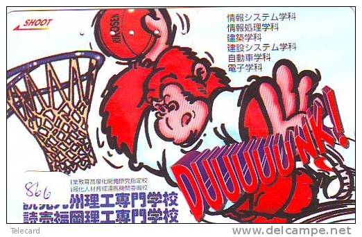 Télécarte Japon Sport * BASKET BALL (866) Basketball Japan Phonecard  * Telefonkarte * MONKEY * AFFE - Deportes