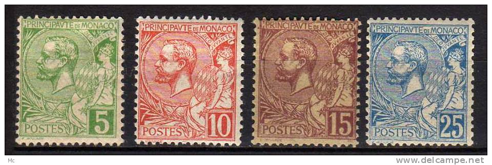 Monaco N° 22 / 25 Neufs Avec Charnière * - Unused Stamps