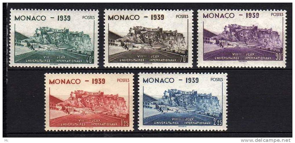 Monaco N° 195 / 199 Neufs Avec Charnière * - Unused Stamps