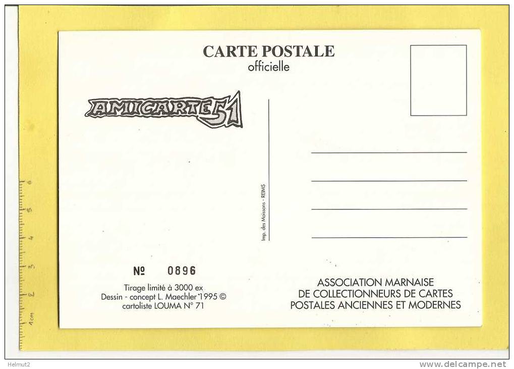 MT70- REIMS (Marne) - Amicarte 51 - 14° Bourse Cartes Postales, 8° Salon Ttes Collections 1995 Carte N°tée (voir Scans) - Collector Fairs & Bourses