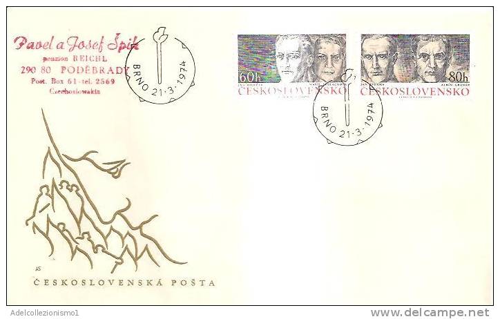 48232)lettera F.d.c.  Rep. Ceca Serie 1974 Con 2 Valori + Annullo N°2031-32 - FDC
