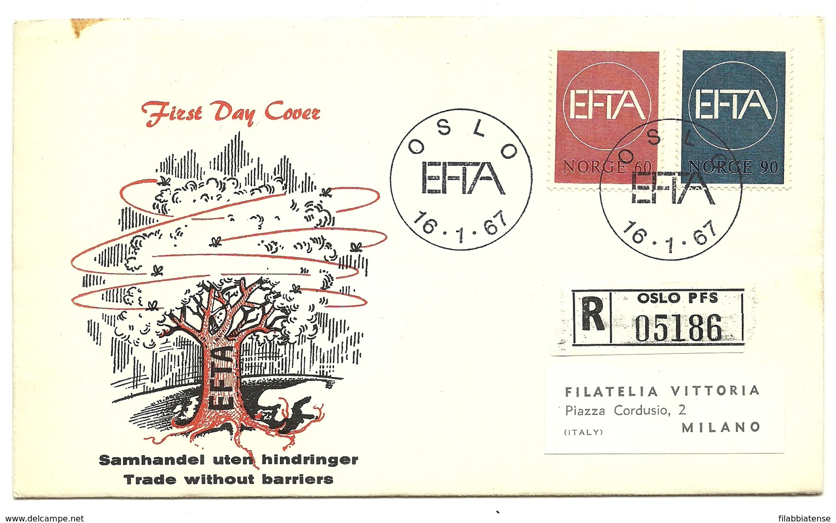 1967 - Norvegia 505/06 EFTA FDC       15/12M - Lettres & Documents