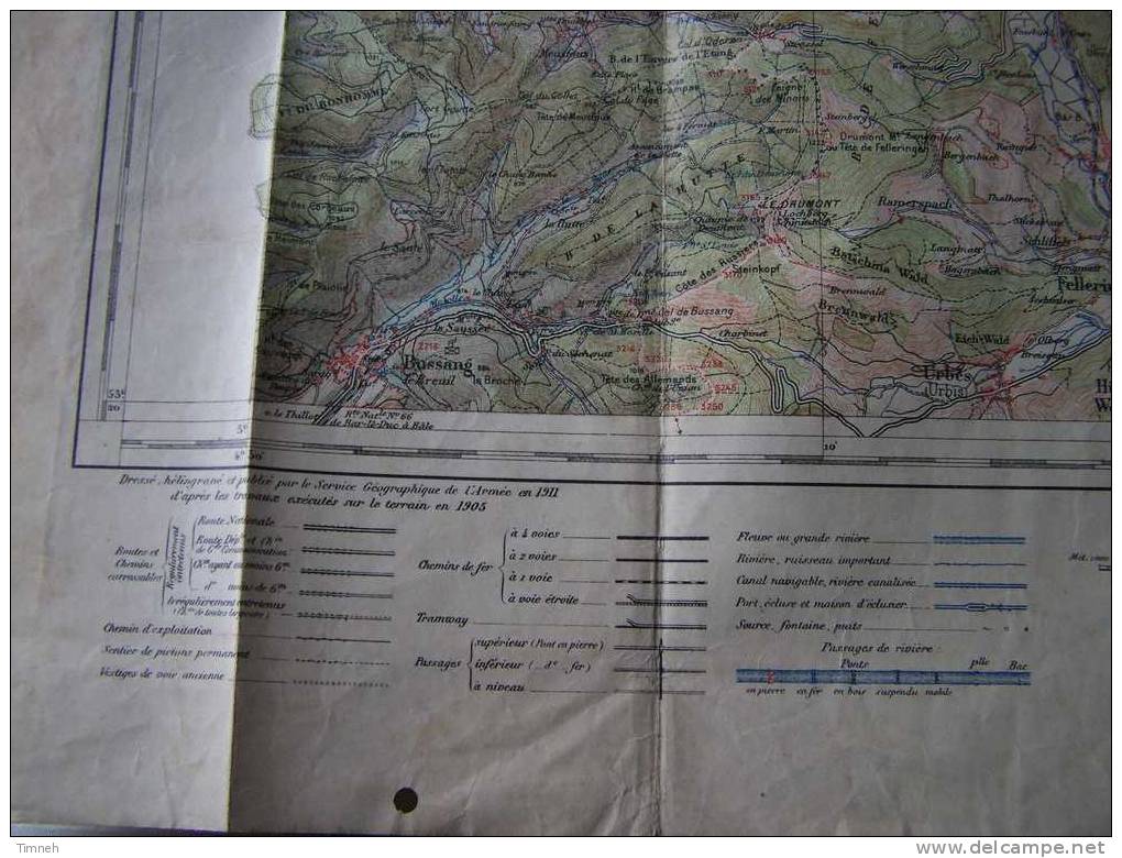 Carte De BUSSANG-Echelle 1-50.000-service Géographique De L Armée 1911-tirage 19??- - Topographical Maps