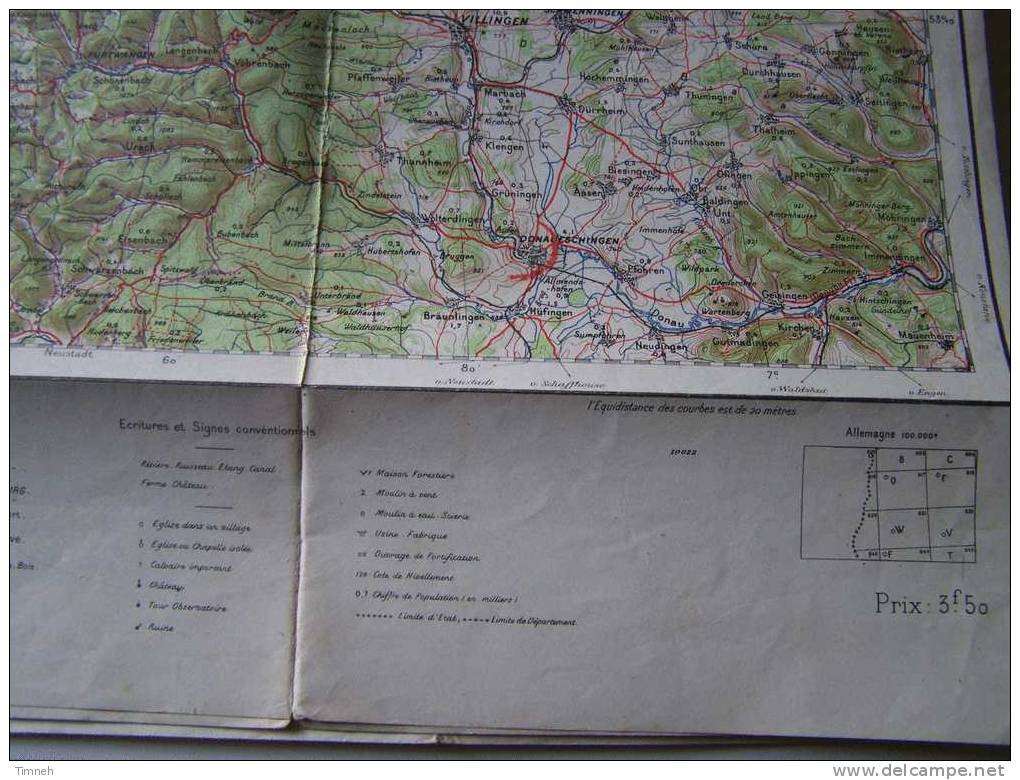 Carte De STRASBOURG N°28-Echelle 1-200.000-service Géographique De L Armée -type 1912- - Cartes Topographiques
