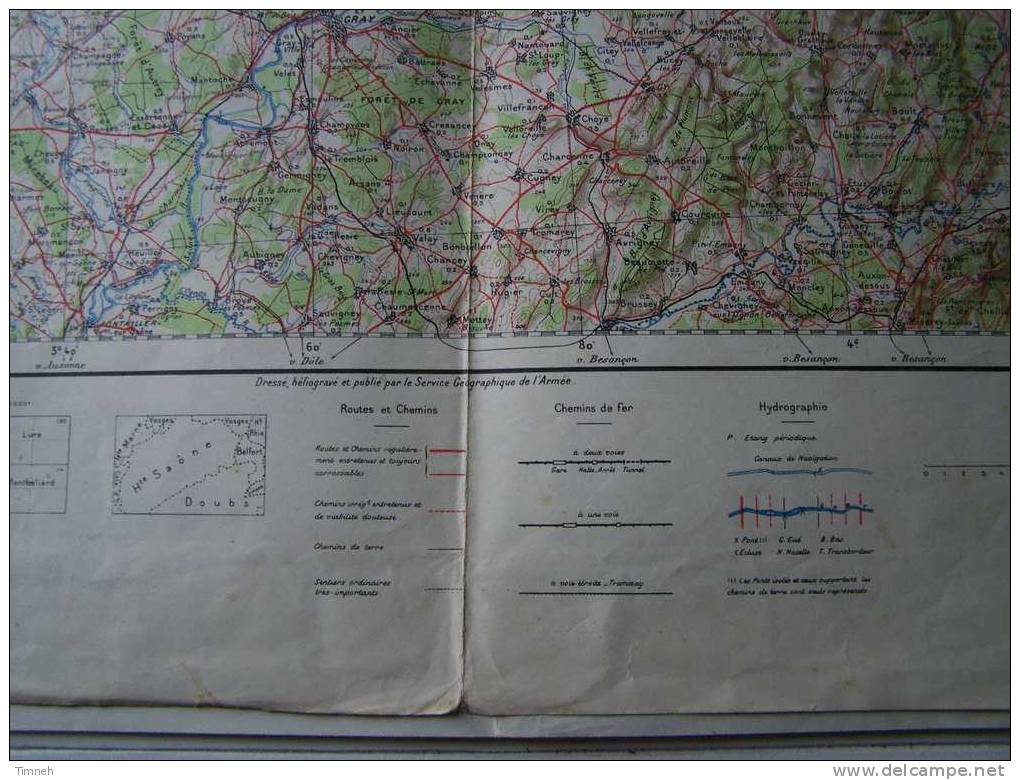 Carte De VESOUL N°35-Echelle 1-200.000-service Géographique De L Armée -type 1912- - Topographical Maps