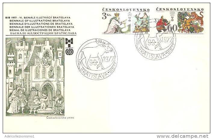 48235)lettera F.d.c.  Rep. Ceca Serie 1977 6°biennale Dei Libri Con 2 Valori + Annullo N°2228-2231 - FDC