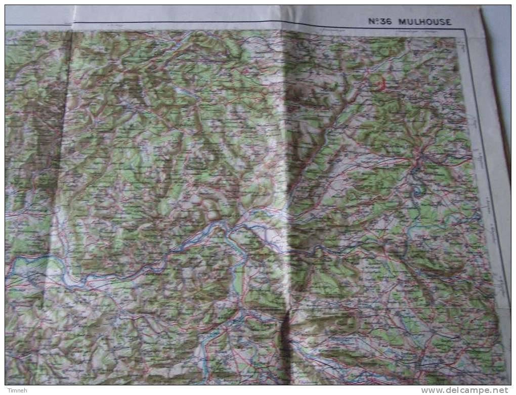 Carte De N°36.MULHOUSE-Echelle 1-200.000-service Géographique De L Armée-19?? Tirage ?? -type 1912- - Topographical Maps