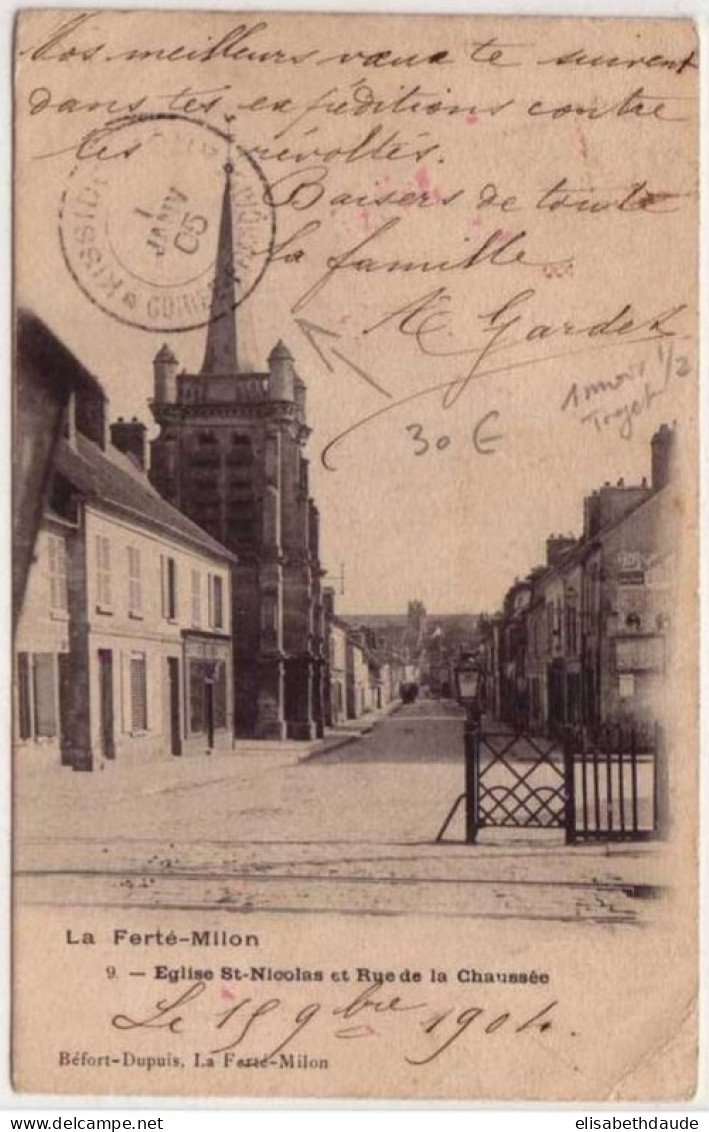 GUINEE - 1905  - RARE CACHET Du 1 JANVIER De KISSIDOUGOU (ARRIVEE) Sur CARTE POSTALE De NEUILLY ST FRONT (AISNE) - Briefe U. Dokumente