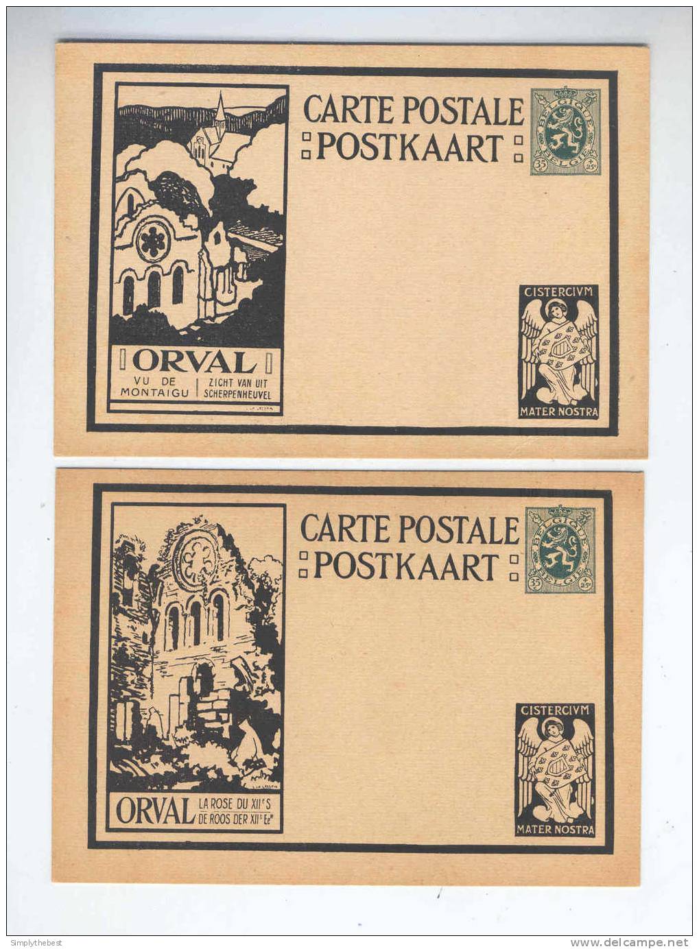 Série De 6 X Carte Illustrée Noire ORVAL Avec Ange - Non Circulées  --  B7/001 - Cartes Postales Illustrées (1971-2014) [BK]