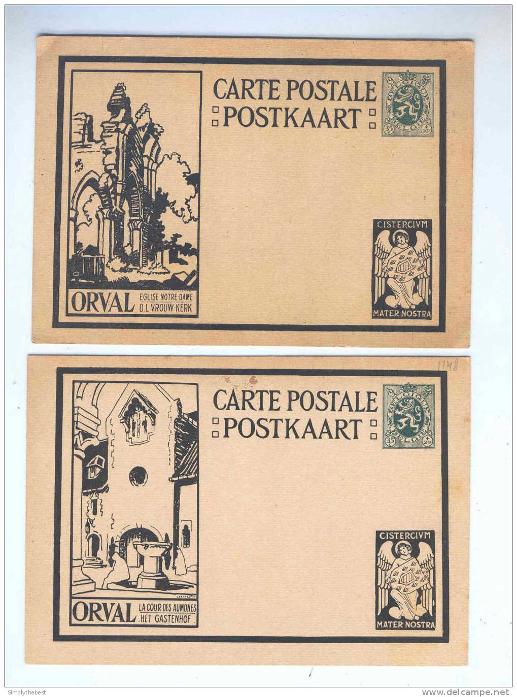 Série De 6 X Carte Illustrée Noire ORVAL Avec Ange - Non Circulées  --  B7/001 - Cartes Postales Illustrées (1971-2014) [BK]