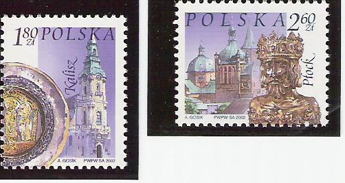 2002 Polen  Mi. 3980-1 ** MNH   Freimarken: Städte - Ongebruikt