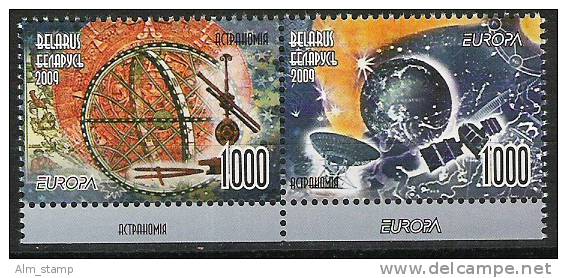 2009 Belarus  Mi. 763-4 **MNH Europa  " Astronomie  " - 2009