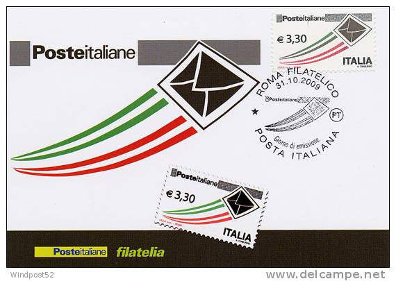 ITALIA CARTOLINA FILATELICA 2009 POSTA ITALIANA € 3,30 76 - Cartes-Maximum (CM)