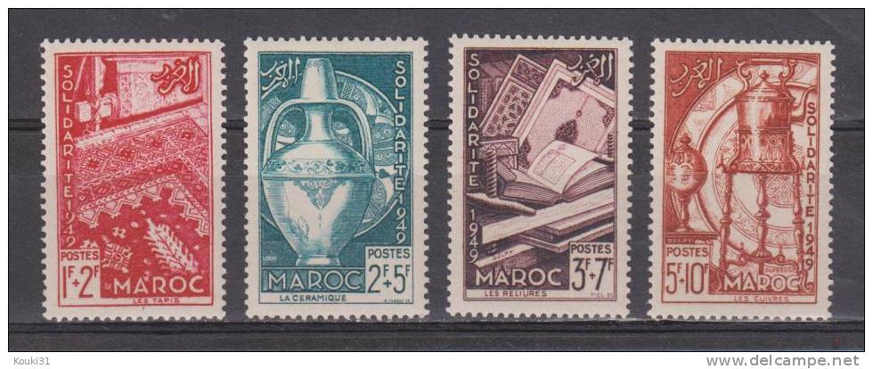 Maroc YT 288/91 * : Tapis , Céramiques , Reliure , Cuivres - Unused Stamps