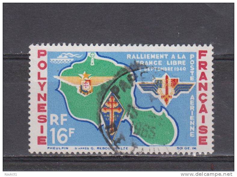Polynésie YT PA 8 Obl : France Libre , Belle Oblitération - 1964 - Usati