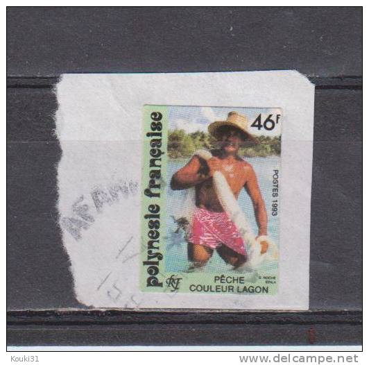 Polynésie YT 427 Obl : Pêche Couleur Lagon - 1993 - Used Stamps