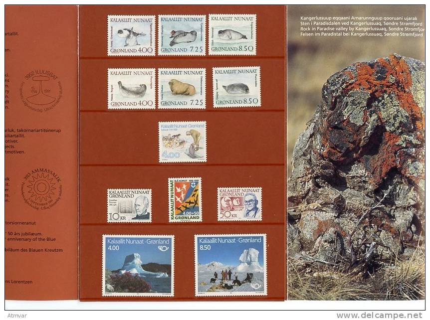 GL513. GREENLAND - Year Book 1991 With Mint Stamps / Livre Annuel 1991 Avec Timbres - Annate Complete