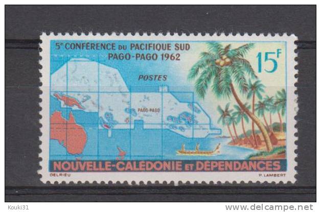 Nouvelle-Calédonie YT 305 * : Carte Du Pacifique - 1962 - Neufs