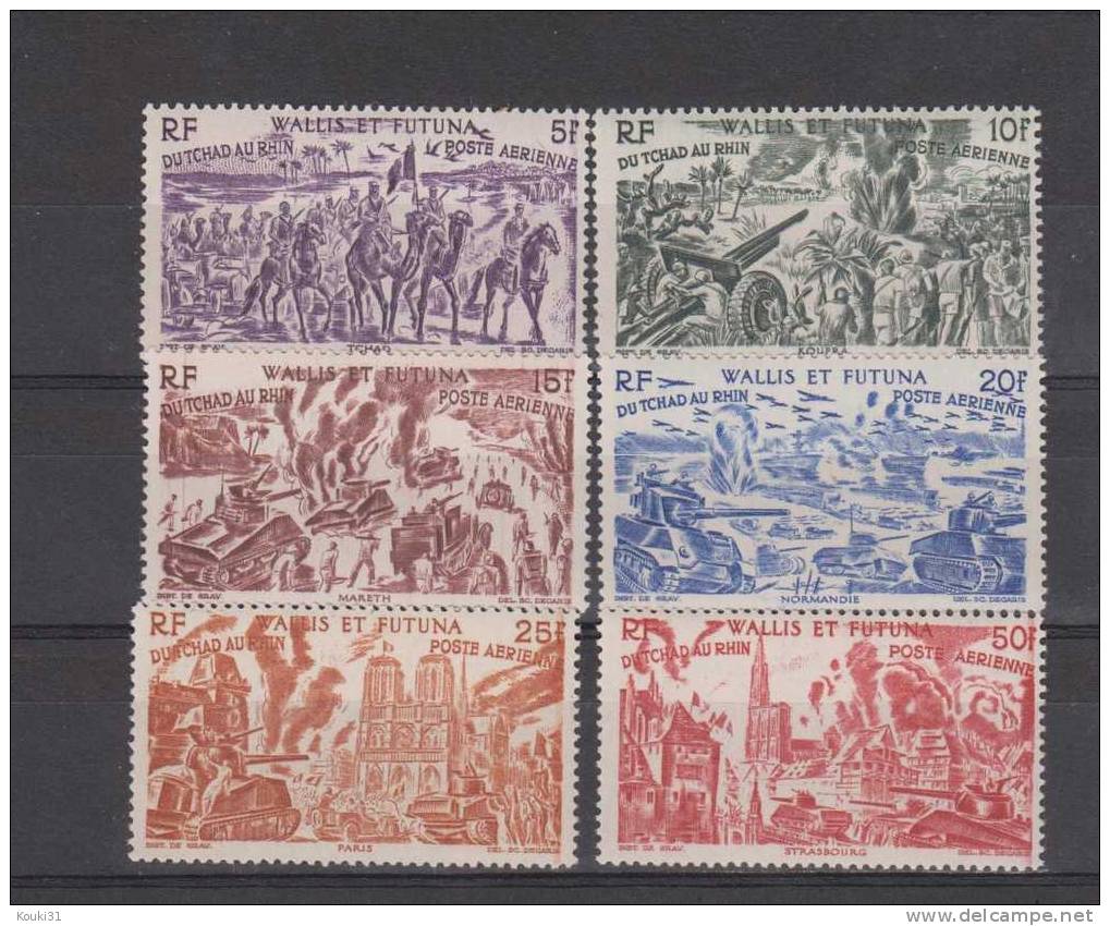 Wallis Et Futuna YT PA 5/10 * : Du Tchad Au Rhin - 1946 - Unused Stamps