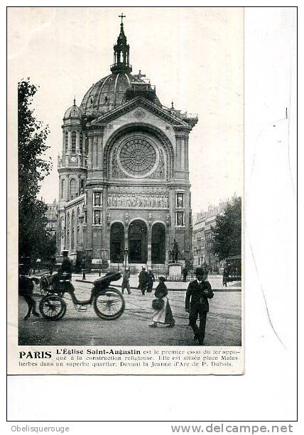 EGLISE ST AUGUSTIN ATTELAGES BEAU PLAN ANIMATION DEBUT XXEME  Paris - Arrondissement: 17