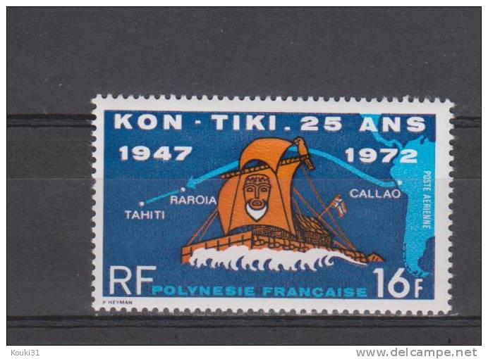 Polynésie YT PA 64 * : Kon-Tiki - 1972 - Unused Stamps