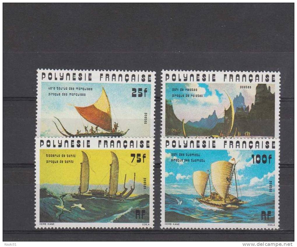 Polynésie YT 111/4 * : Pirogues Anciennes - 1976 - Ungebraucht