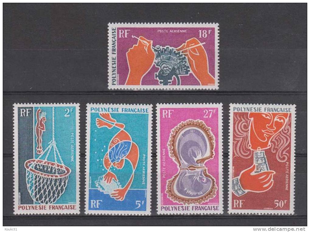 Polynésie YT PA 34/8 ** : Huître Perlière - 1970 - Unused Stamps