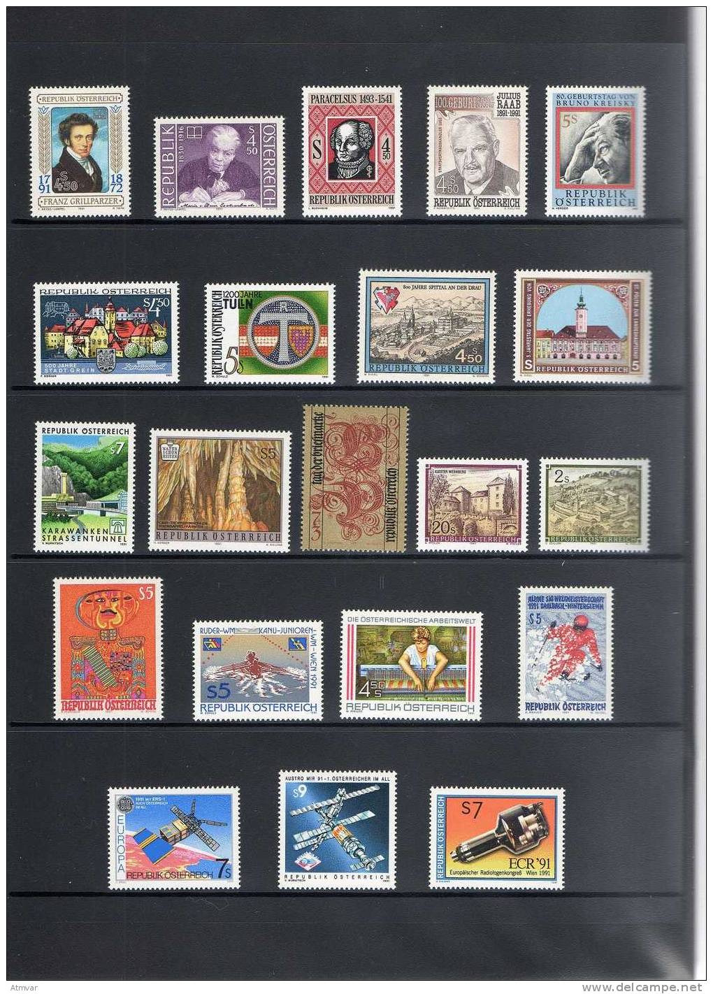 AT502. AUSTRIA - Yearbook 1991 With Mint Stamps / Livre Annuel 1991 Avec Timbres Neufs - Volledige Jaargang