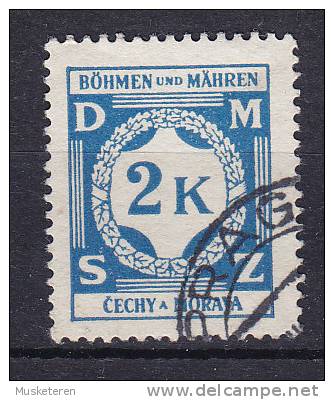 Böhmen & Mähren Dienstmarke 1941 Mi. 9   2 K Ziffernzeichnung - Used Stamps