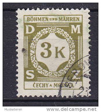 Böhmen & Mähren Dienstmarke 1941 Mi. 10   3 K Ziffernzeichnung - Used Stamps