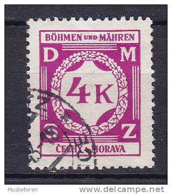 Böhmen & Mähren Dienstmarke 1941 Mi. 11   4 K Ziffernzeichnung - Used Stamps