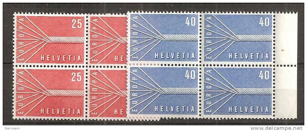 Switzerland1957:Europa 1957 Blocks Of 4mnh** - 1957