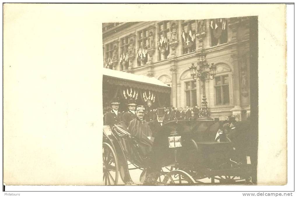 VISITE DU ROI ET DE LA REINE D'ITALIE A L'HOTEL-DE-VILLE DE PARIS EN 1903 (CP PHOTO) - Manifestations